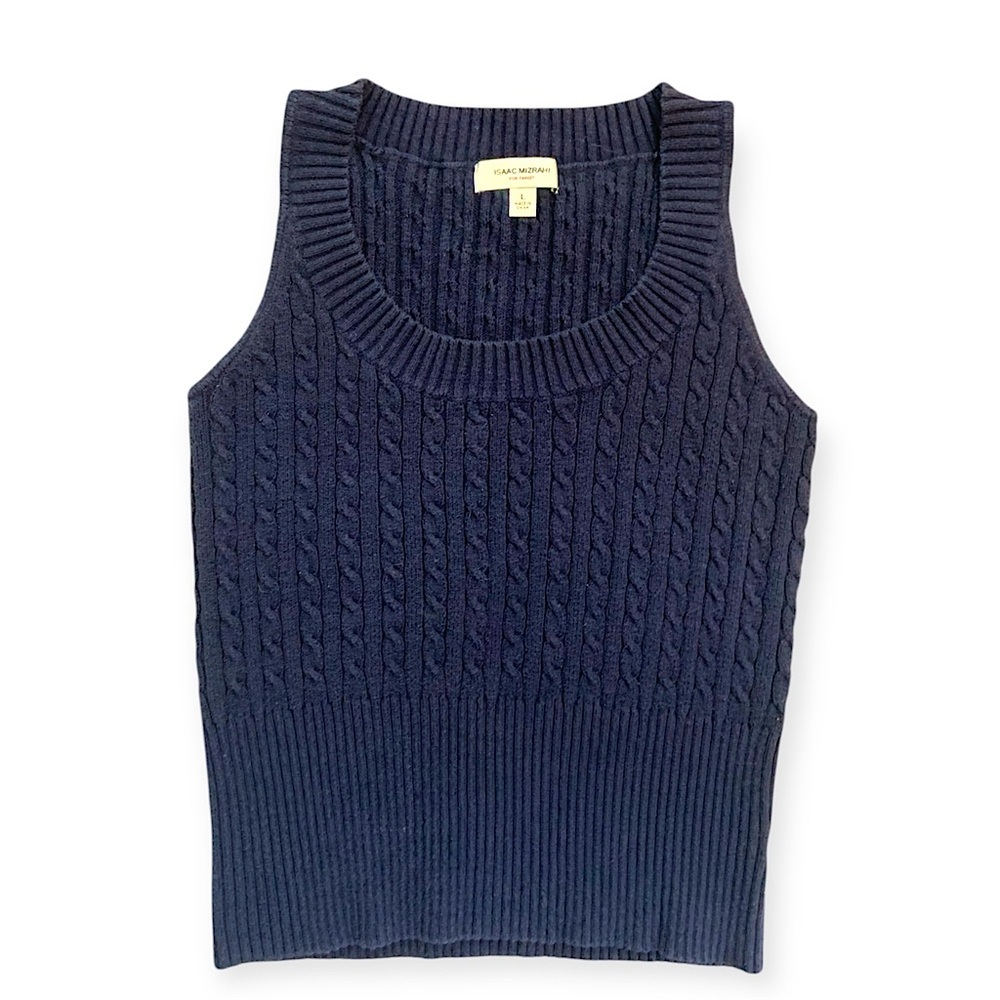 Isaac Mizrahi Navy Knit Sweater Vest